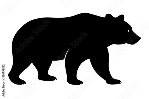 Bear silhouette vector, Grizzly bear or polar bear black symbol