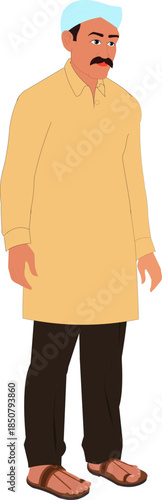 man in kurta pant animation ready vector illustration