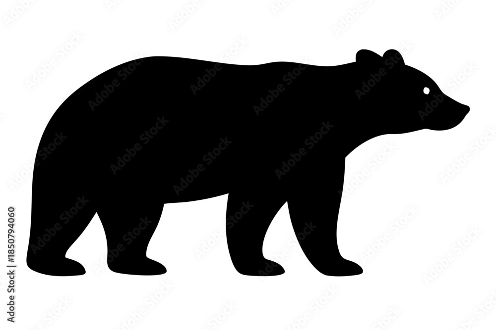 Fototapeta premium Bear silhouette vector, Grizzly bear or polar bear black symbol