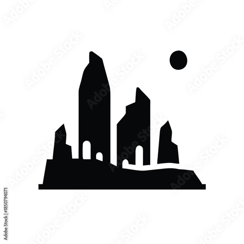 Abstract Jagged Mountain Range Silhouette