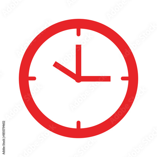 Red clock icon showing 8 o'clock