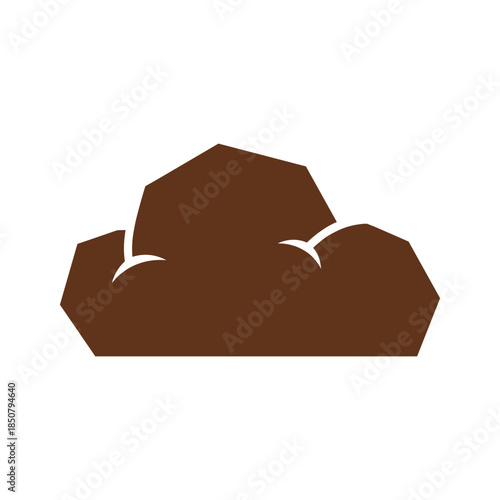 Brown poop icon on white background