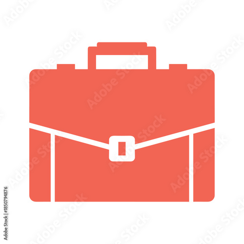 Briefcase icon in coral color