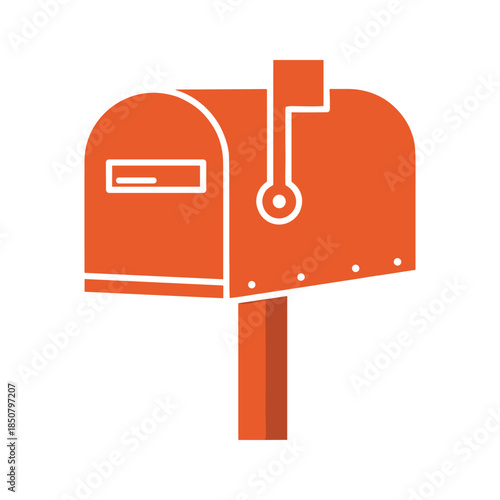 Orange mailbox icon on white background