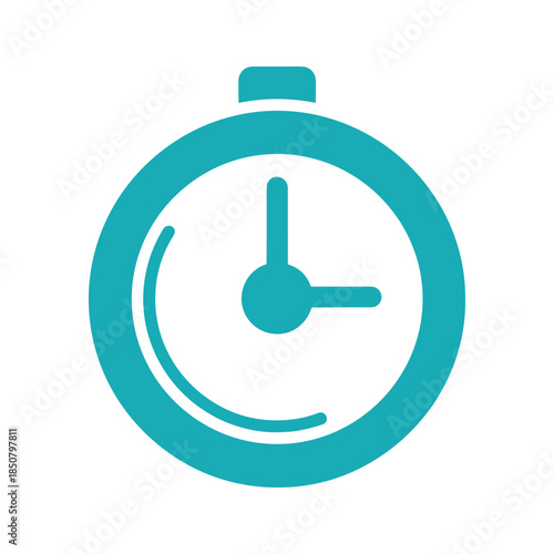 Stopwatch icon in teal color