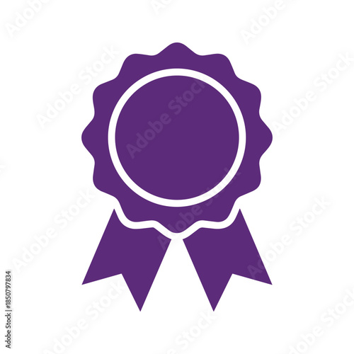 Purple badge icon with ribbon