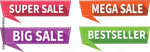 Colorful Promotional Sale and Bestseller Banners Collection.