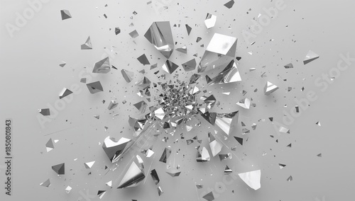 Pale silver entropy expands and collapses scattering faint gray light fragments unpredictably