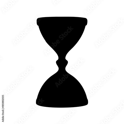 Monochrome silhouette of an hourglass representing the passage of time concept