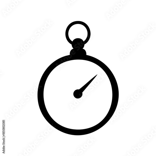 Black outline image of a stopwatch with a ring on top for carrying