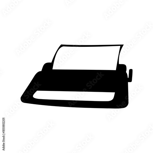 Silhouette illustration of a vintage typewriter, perfect for writers and nostalgia enthusiasts