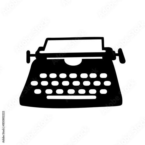 Vintage Typewriter in Black and White Style for Writers and Authors