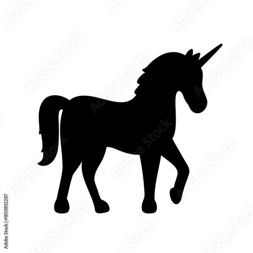 Stylized silhouette of a unicorn, with a majestic and elegant appearance