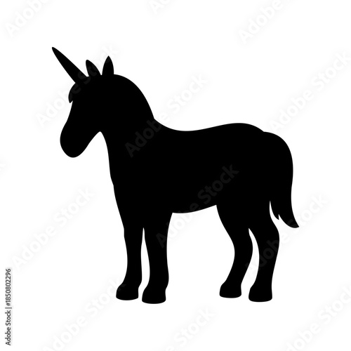 Elegant unicorn silhouette standing gracefully on a white background image