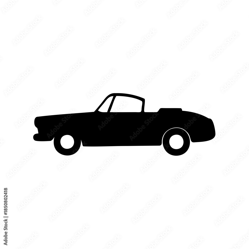 Obraz premium Vintage convertible car silhouette with sporty design and classic appeal image