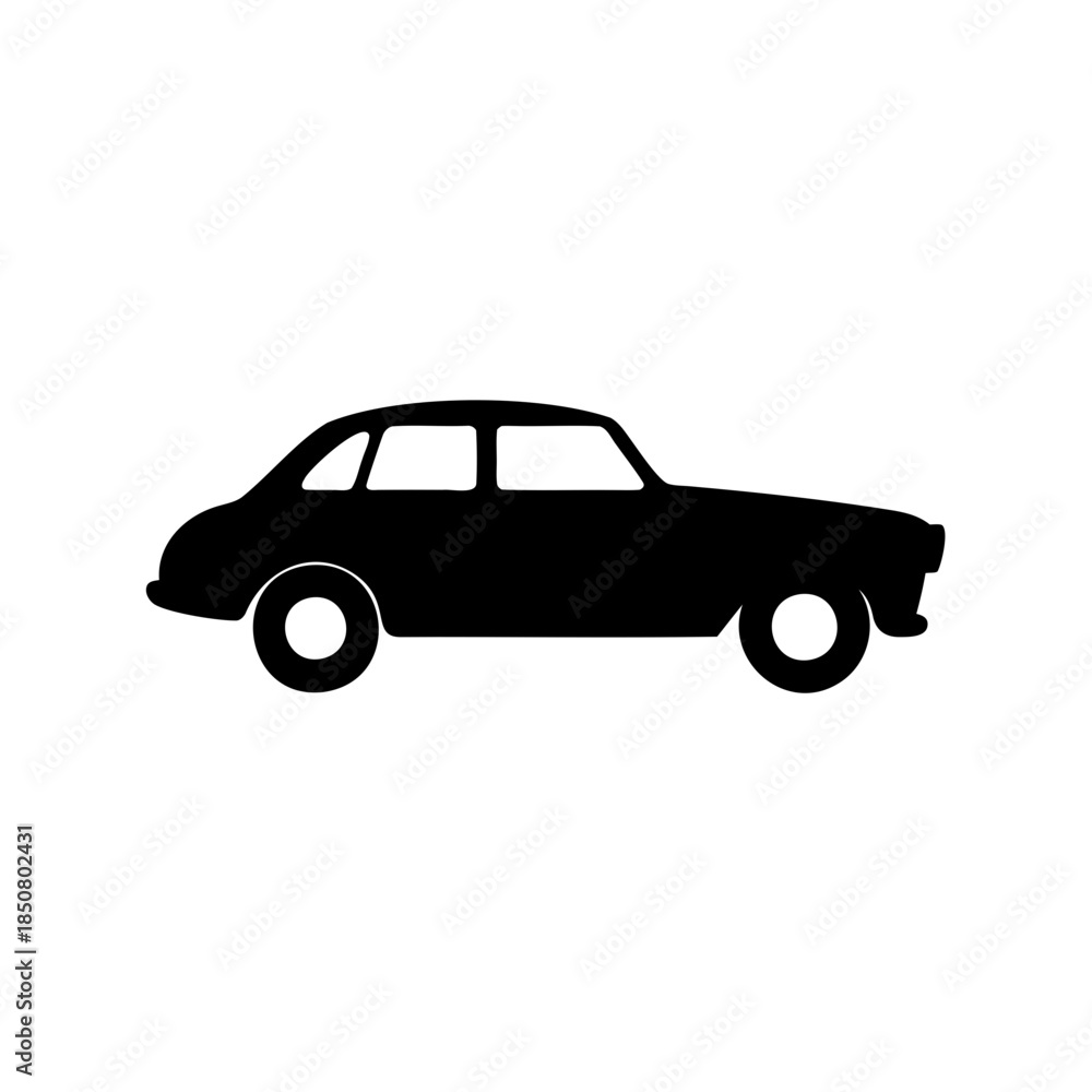 Obraz premium Silhouette of a classic car design with simple lines and clean edges