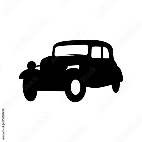 Vintage car silhouette presenting an antique design of automotive history
