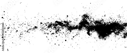 Vector abstract grunge texture stripe of black paint stains decorative paint splashes ink splatters