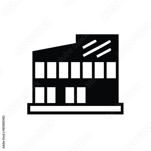 Minimalist silhouette of a modern city building