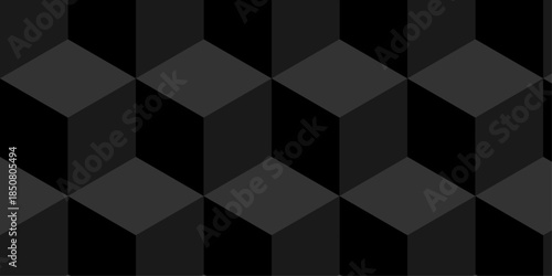 Cubic wall texture pattern. seamless cube grid hexagon technology background. Geometric pattern illustration mosaic, square and triangle wallpaper.
