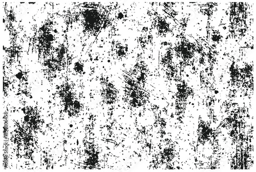 A high-contrast black and white grunge texture suitable as a background for design projects, posters, and photography overlays. Abstract distressed pattern conveys modern
