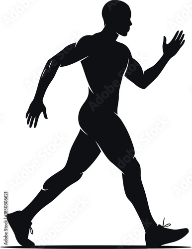 Strong silhouette of a man walking, demonstrating power and determination