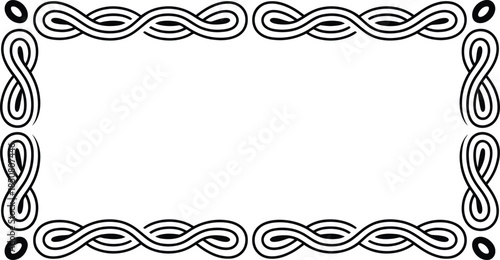 Beautiful black and white decorative border design Vector illustration