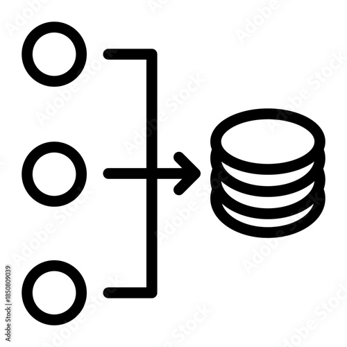 Database Storage Input Source Icon from Data Analysis Icon Collection (Outline style)