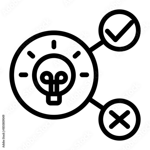 Creative Project Decision Idea Icon from Data Analysis Icon Collection (Outline style)