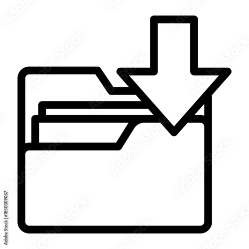 Document Files Download Input Icon from Data Analysis Icon Collection (Outline style)