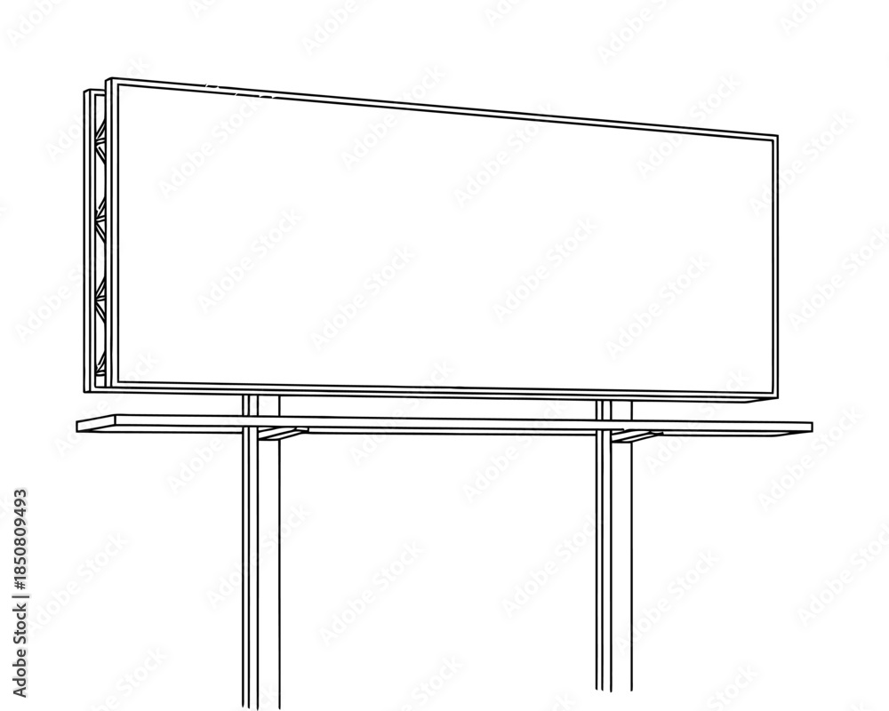 Obraz premium Advertising Space: An empty, sleek billboard stands poised, ready to showcase the next impactful advertisement or message. A symbol of modern communication.