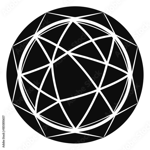 GeoSphere vector clean black silhouette design white background