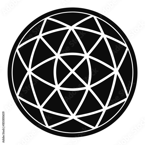 GeoSphere vector clean black silhouette design white background