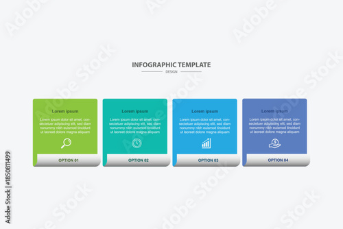 modern design template banner infographic. 4 step process information or presentation with icons