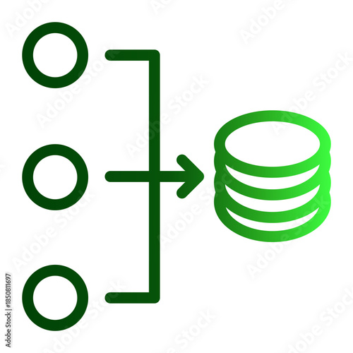 Database Storage Input Source Icon from Data Analysis Icon Collection (Outline Gradient style)