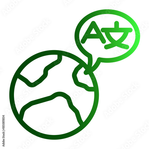 Communications Dictionary Translation Icon from Data Analysis Icon Collection (Outline Gradient style)