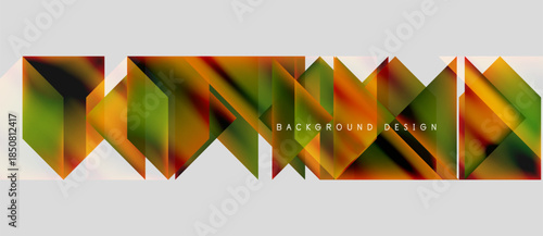 Abstract geometric shapes, warm colors dominate design. Gradient transitions create dynamic visual texture. Modern aesthetic.