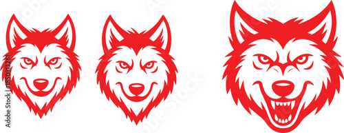 Black and white fox head logo variations minimalist animal mascot emblem wildlife illustration line art vector design set