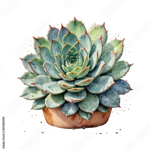 Blue succulent in pot
