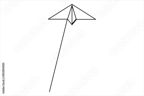 Paper plane continuous one line art drawing of design