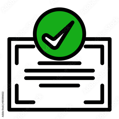 Confirm Done Check OK Icon from Data Analysis Icon Collection (Outline Color Lineal style)