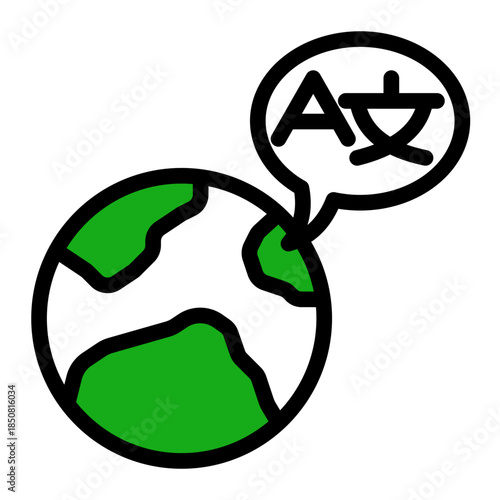 Communications Dictionary Translation Icon from Data Analysis Icon Collection (Outline Color Lineal style)