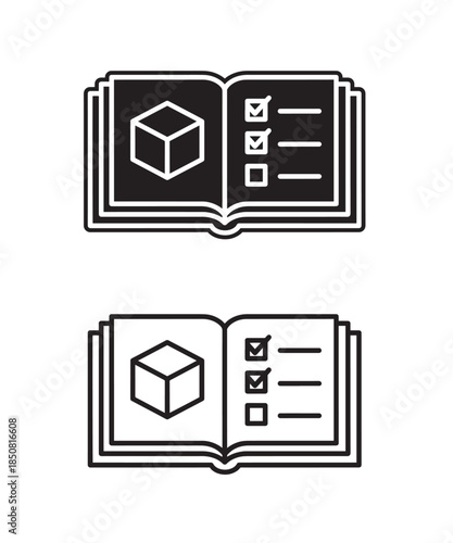 Detailed product specifications and inventory checklist icon set for manuals