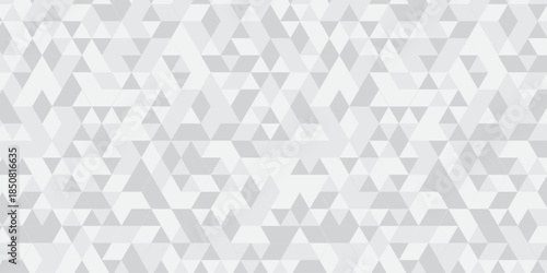 Abstract geometric white and gray background. seamless mosaic and low polygon triangle texture wallpaper. Triangle shape retro wall grid pattern geometric ornament tile vector square element.