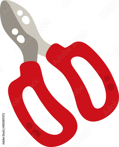 cute garden scissors work supplies vector cartoon illustration