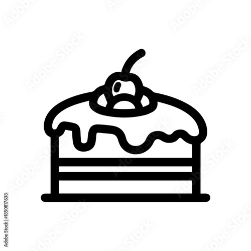 Delightful layered cake with cherry topping