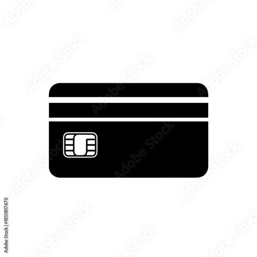Black credit card with chip