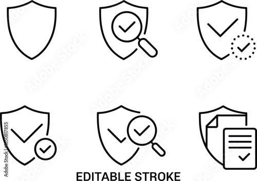 Insurance protection and risk management line icon set with home health car finance safety symbols editable stroke vector illustration