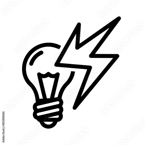 Hand holding light bulb with lightning