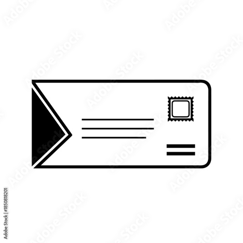 Postage stamp on envelope